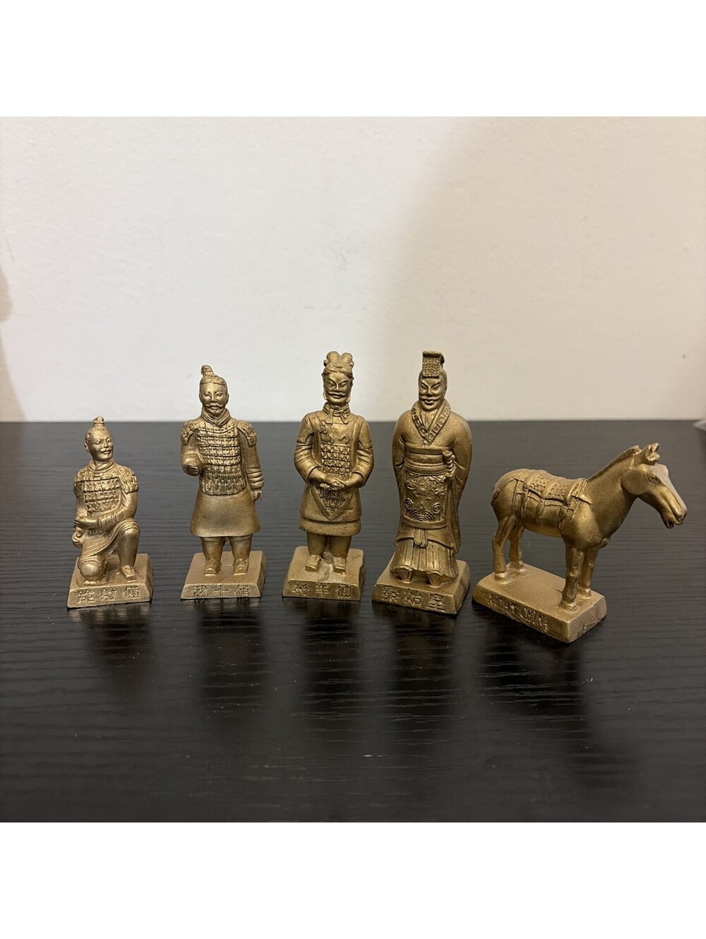 Vintage Chinese Terra Cotta Qin Dynasty Warriors Souvenir Set of 5